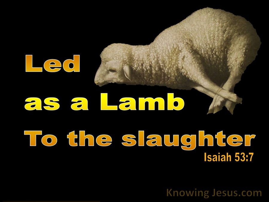 Isaiah 53:7 Led As A Lamb To The Slaughter (yellow)